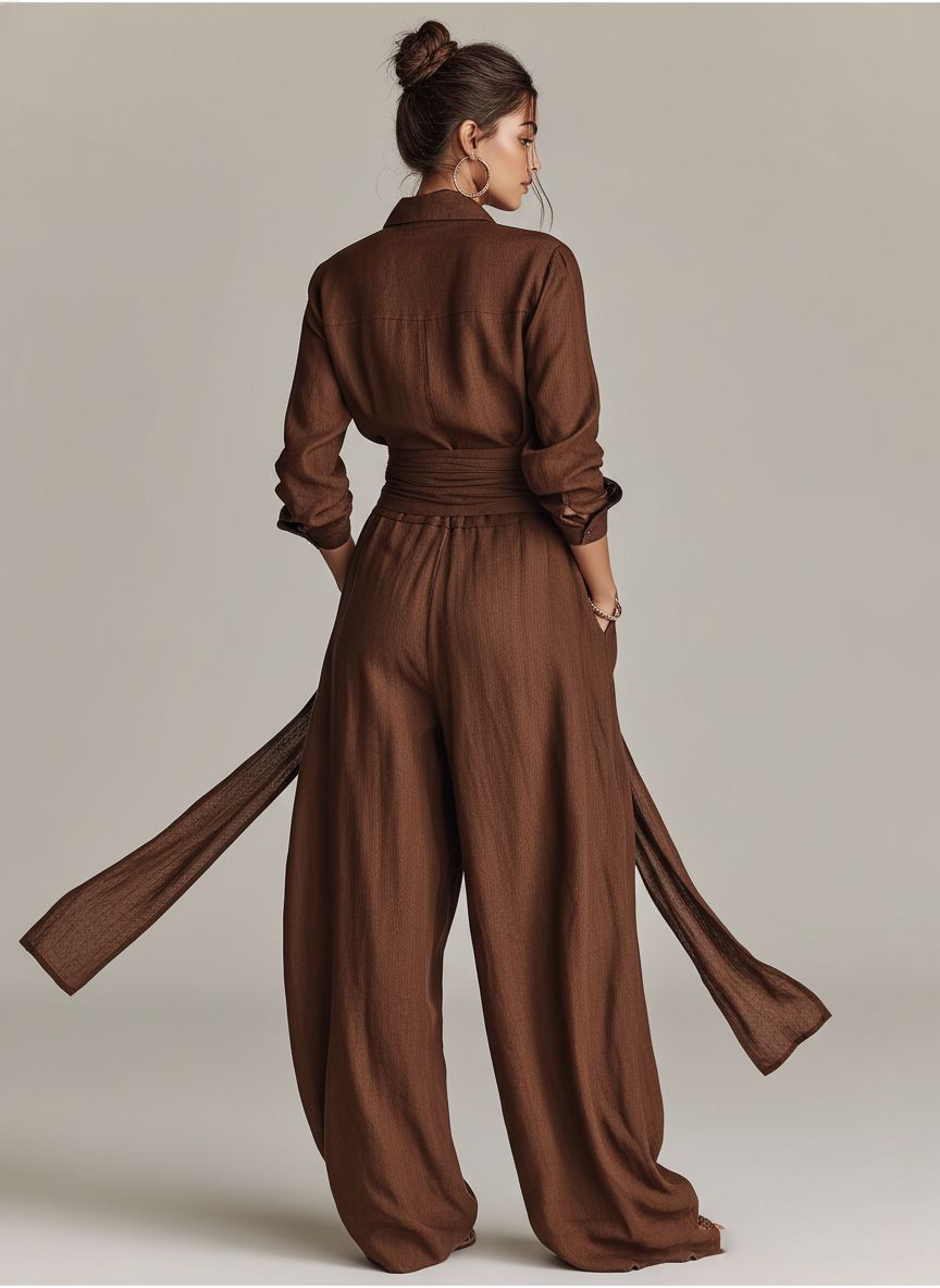 Hazel | Belted Shirt Jumpsuit