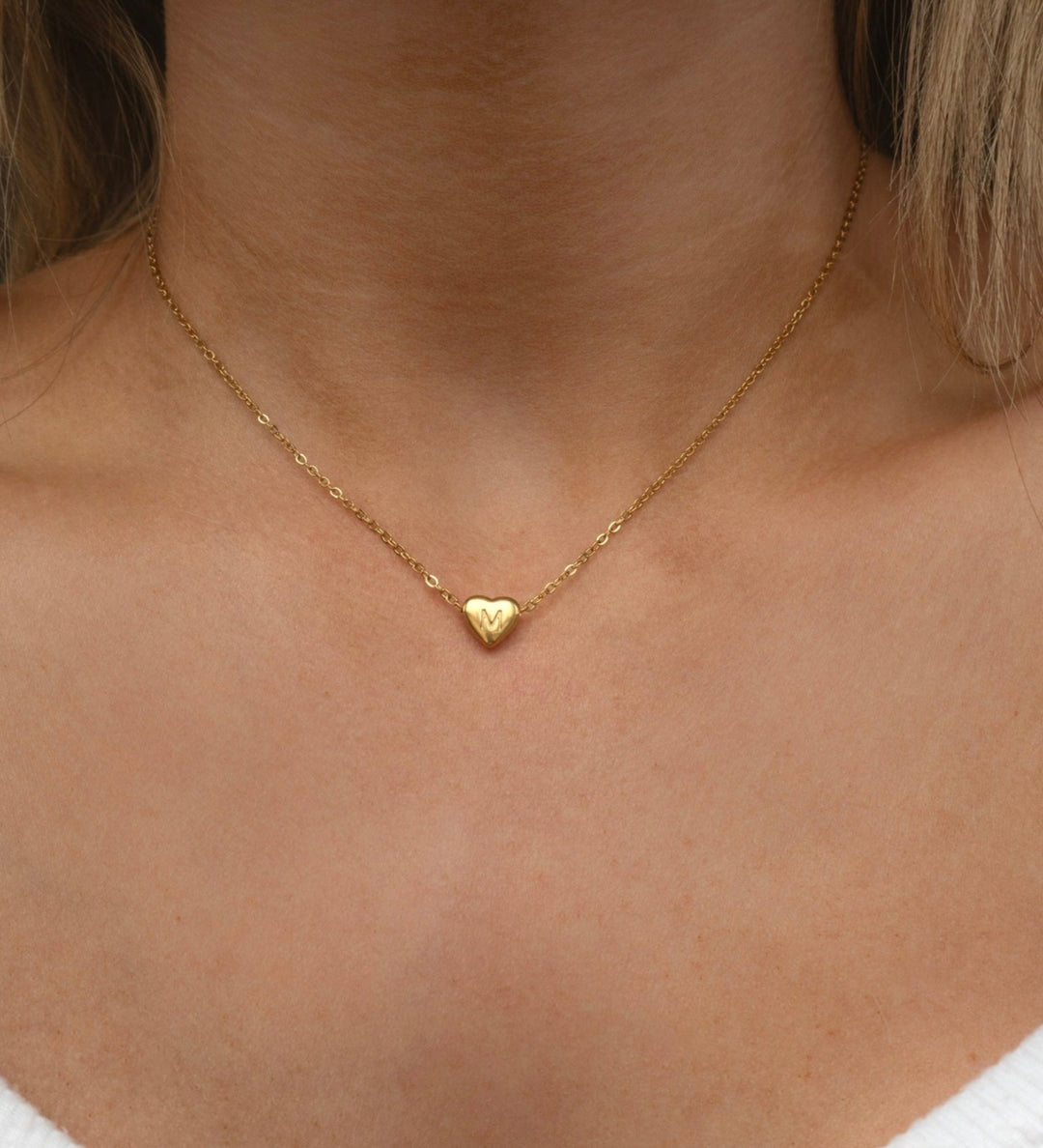 Mini Heart Initial Necklace