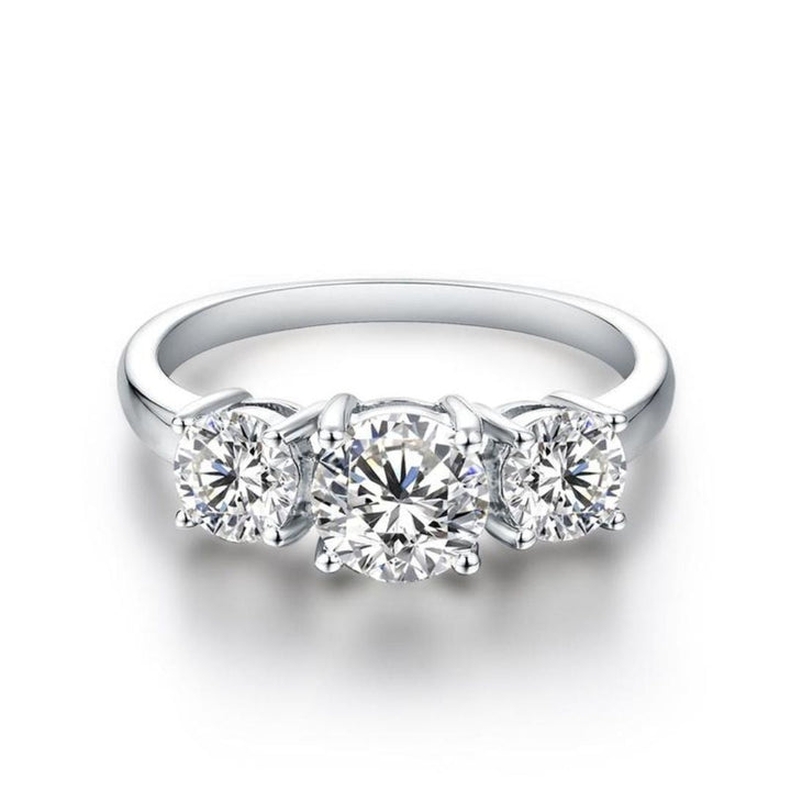 Clare Triple Stone Ring | White gold