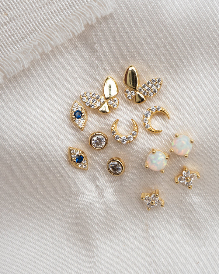 Opal Studs | White