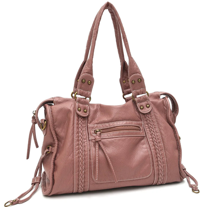 Vintage Vegan Shoulder Bag – Elegant Women's Crossbody Bag made of Eco-Leather