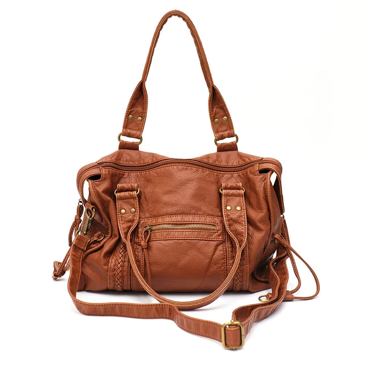Vintage Vegan Shoulder Bag – Elegant Women's Crossbody Bag made of Eco-Leather