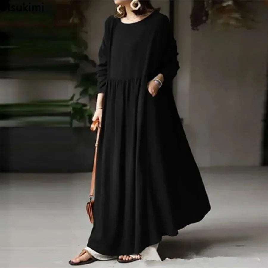Fleur | Relaxed Pleated Maxi Dress