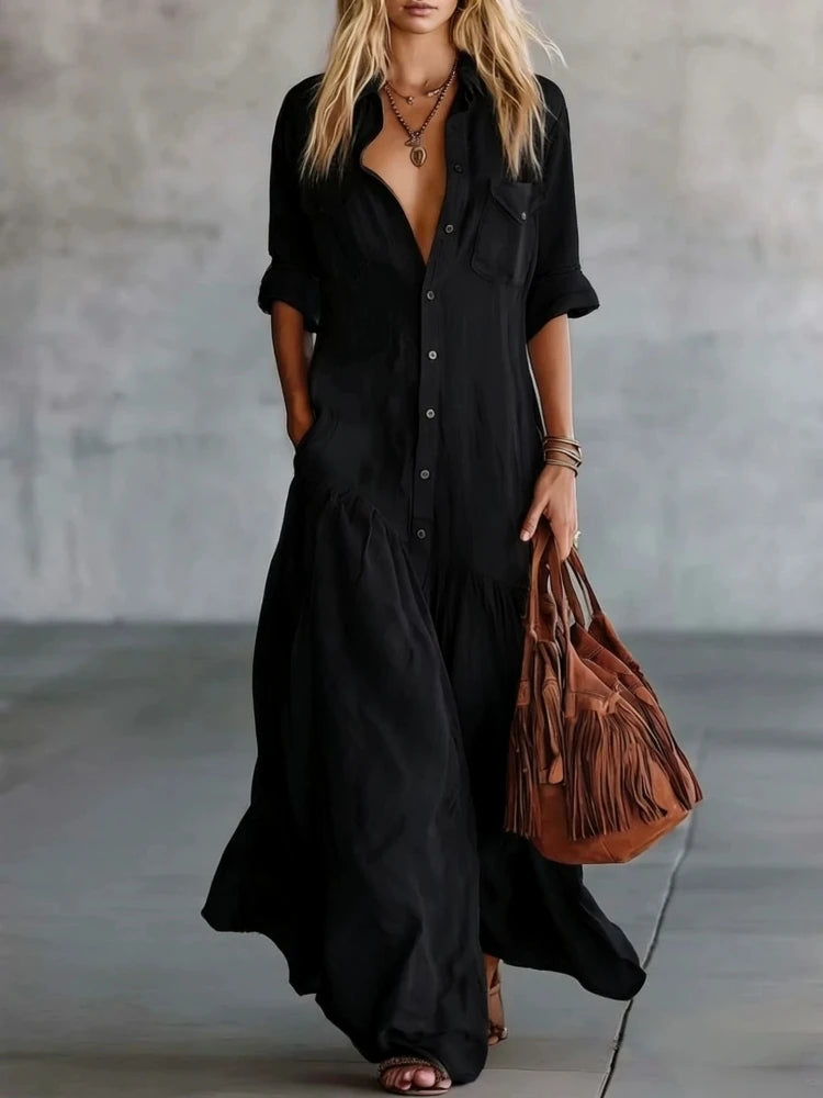 Rosalie™ Button-Front Maxi Dress