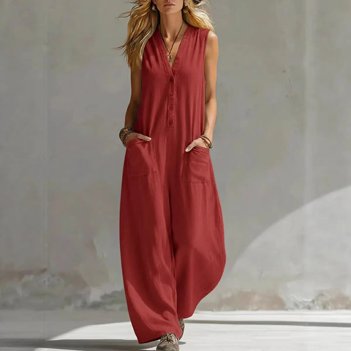 Sienna™ | Sleeveless Linen Jumpsuit