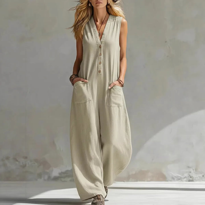 Sienna™ | Sleeveless Linen Jumpsuit