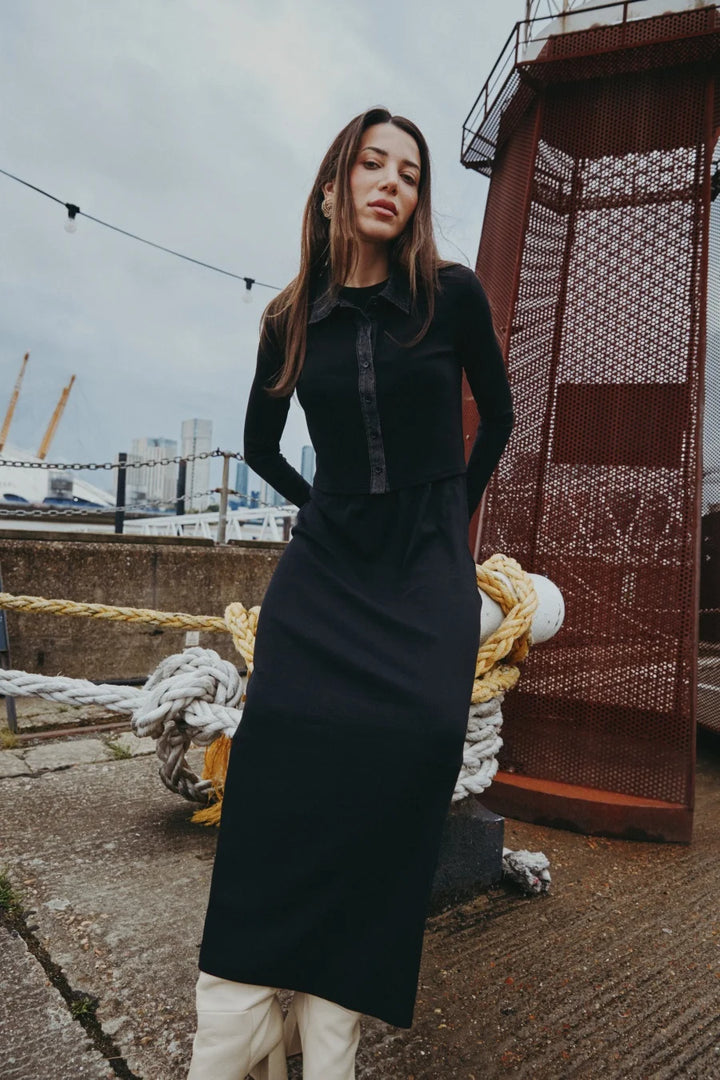 Luca | Denim Cardigan & Maxi Set