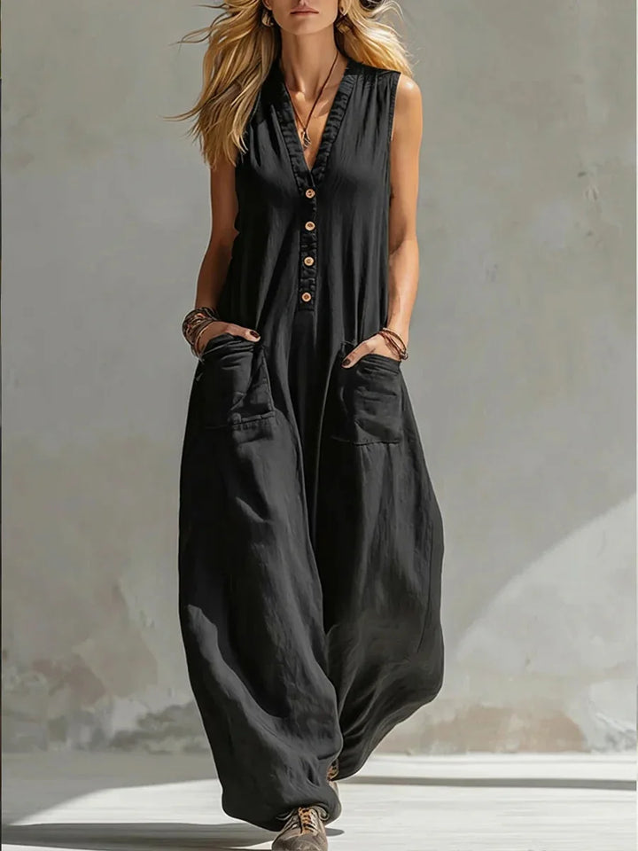 Sienna™ | Sleeveless Linen Jumpsuit