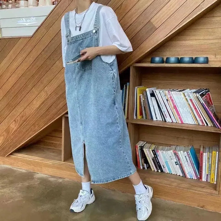 Dana | Sleeveless Denim Strap Dress