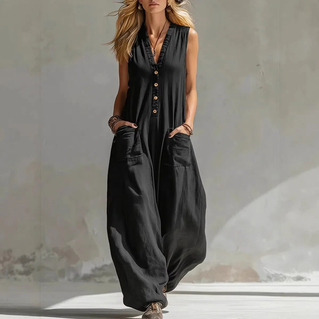 Sienna™ | Sleeveless Linen Jumpsuit
