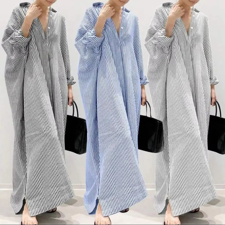 Margaux | Striped Linen Shirt Dress