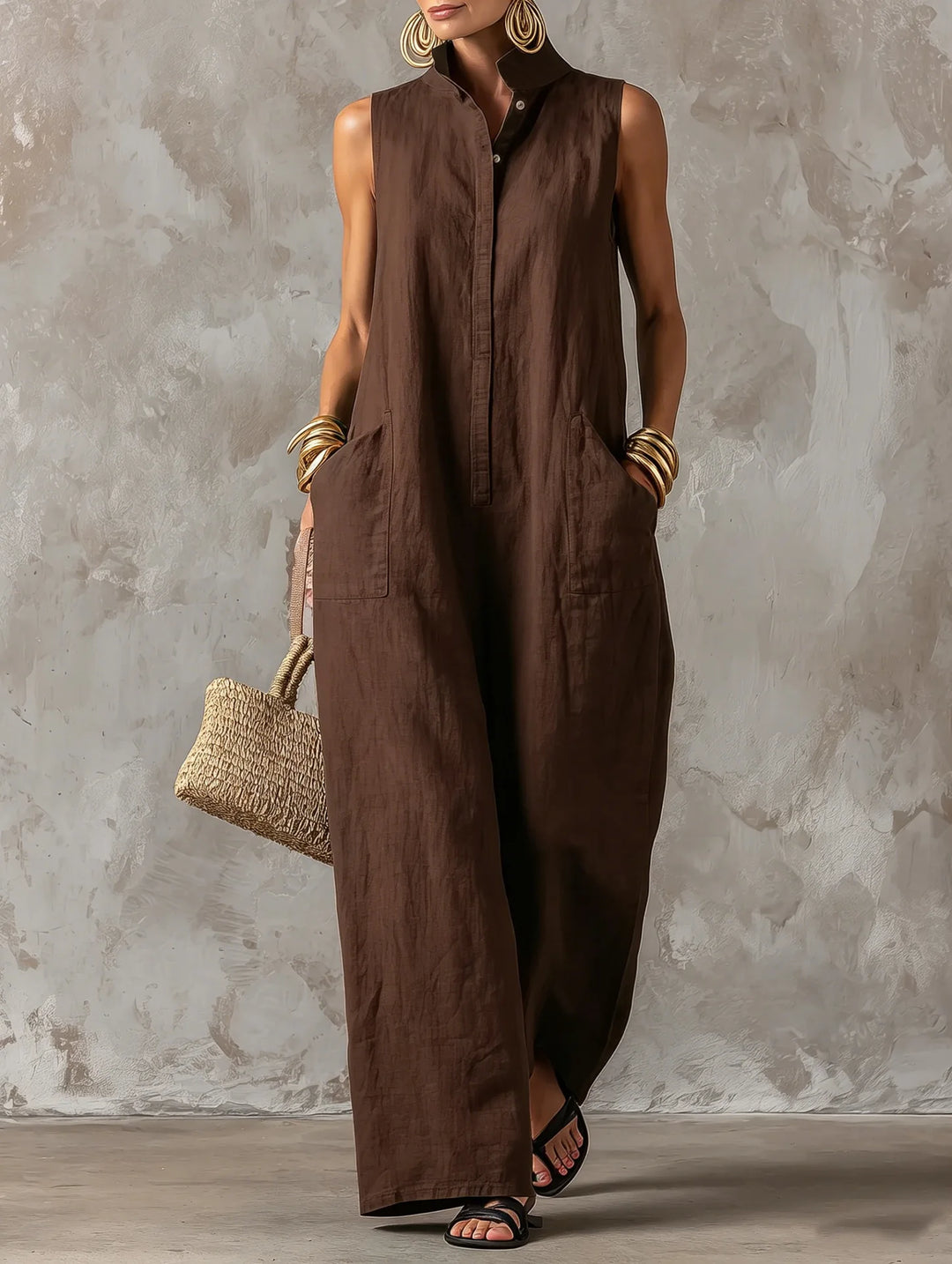 Avery™ | Sleeveless Linen Jumpsuit