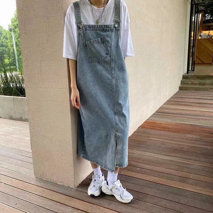 Dana | Sleeveless Denim Strap Dress