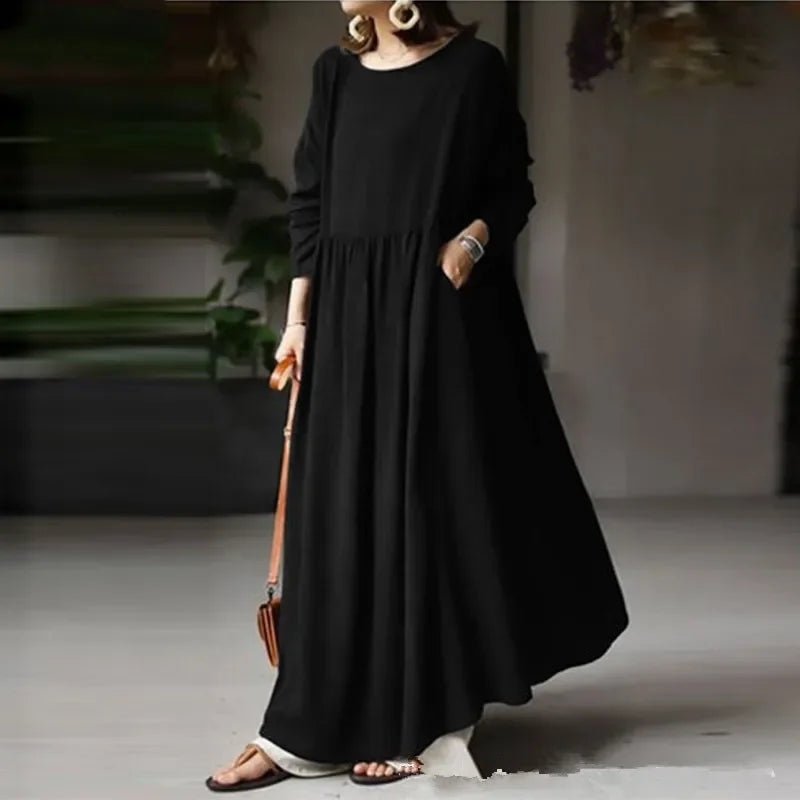 Fleur | Relaxed Pleated Maxi Dress