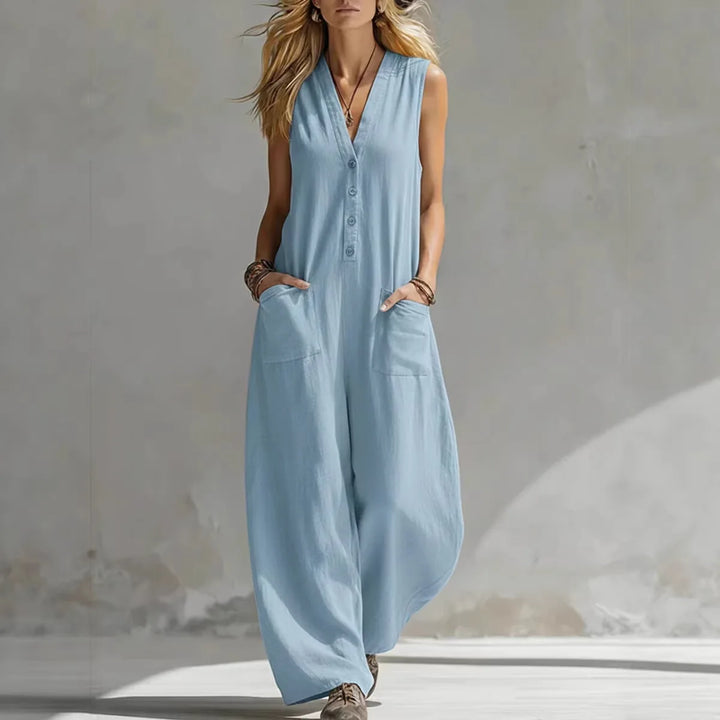 Sienna™ | Sleeveless Linen Jumpsuit