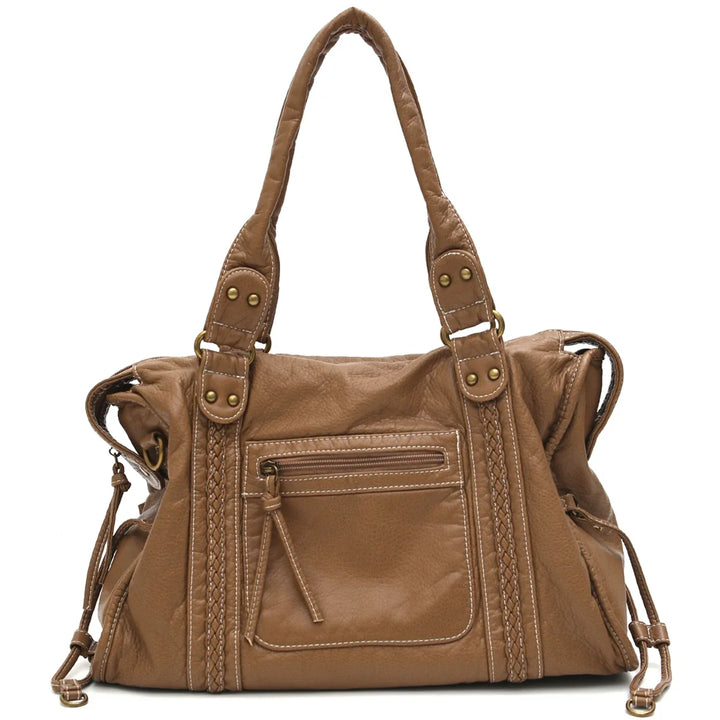 Vintage Vegan Shoulder Bag – Elegant Women's Crossbody Bag made of Eco-Leather