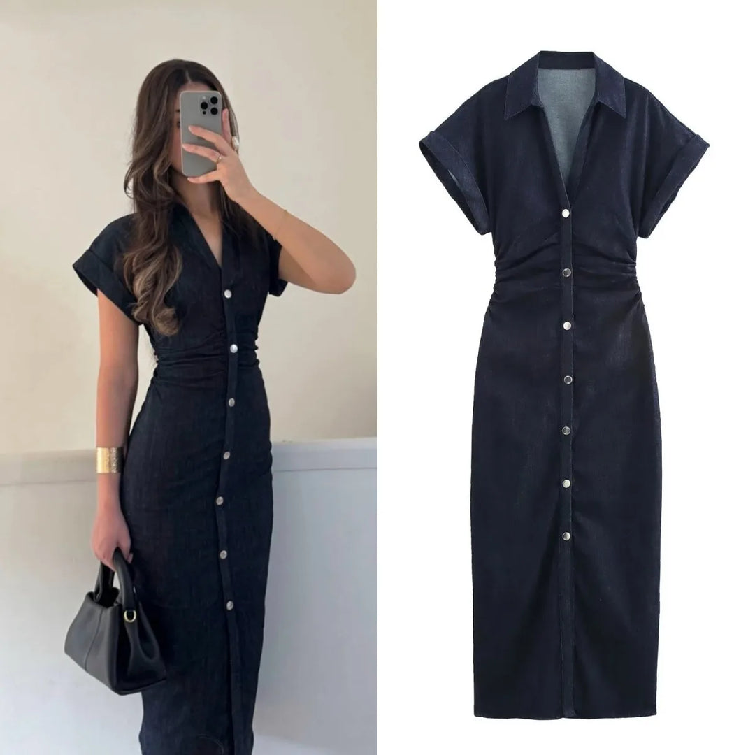 Etta | Denim Midi Dress