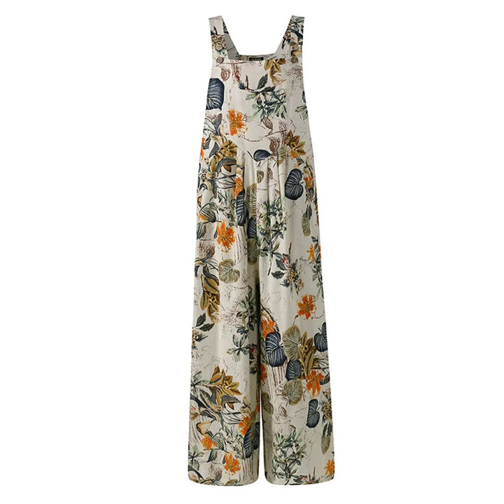 Ivy | Leaf-Print Linen Jumpsuit