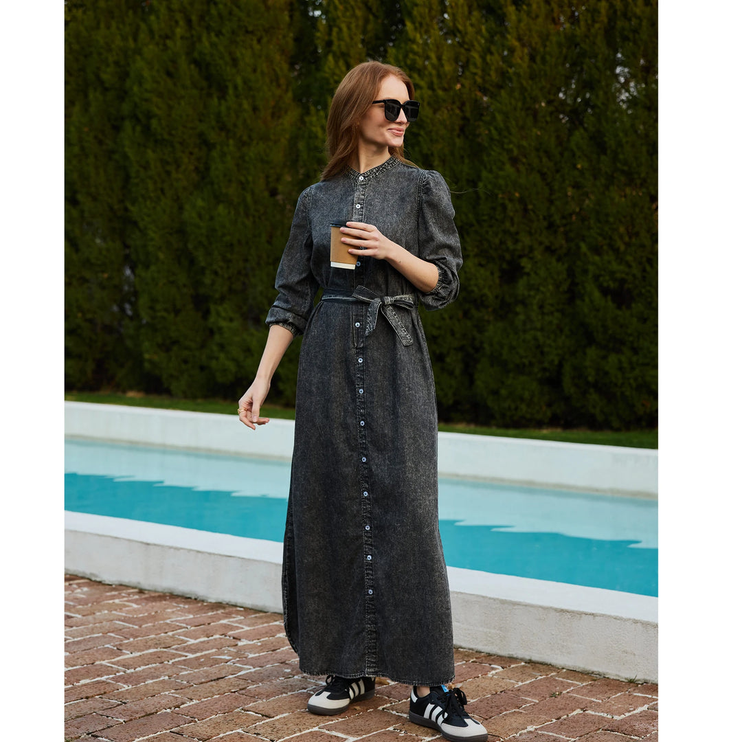 Blake | Soft Denim Maxi Dress