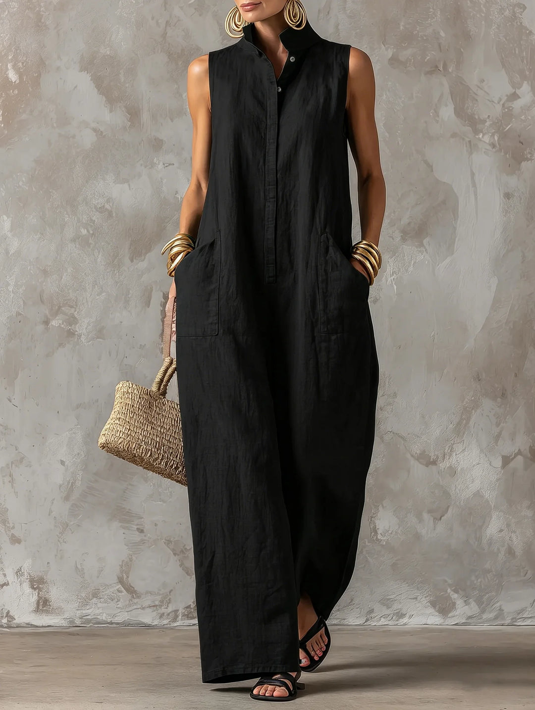 Avery™ | Sleeveless Linen Jumpsuit