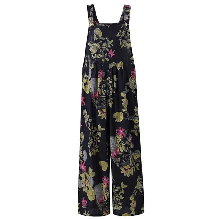 Ivy | Leaf-Print Linen Jumpsuit