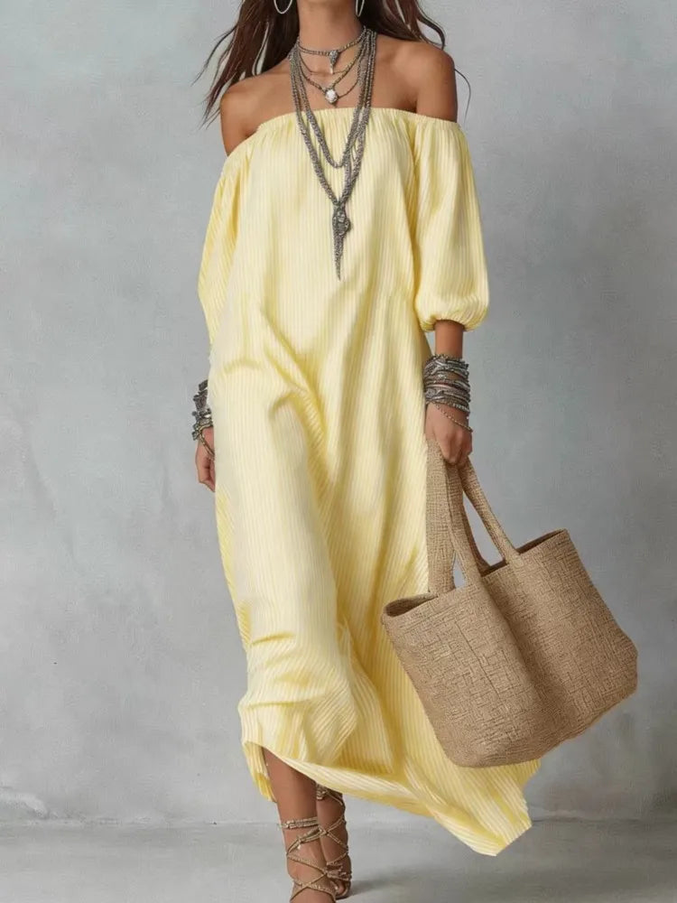 Willow™ Striped Off-Shoulder Maxi Dress