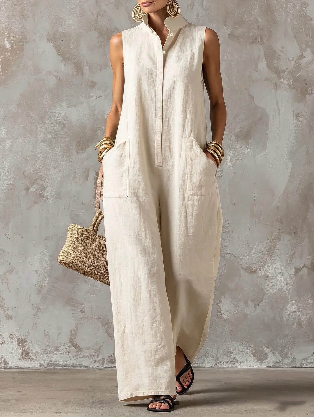 Avery™ | Sleeveless Linen Jumpsuit