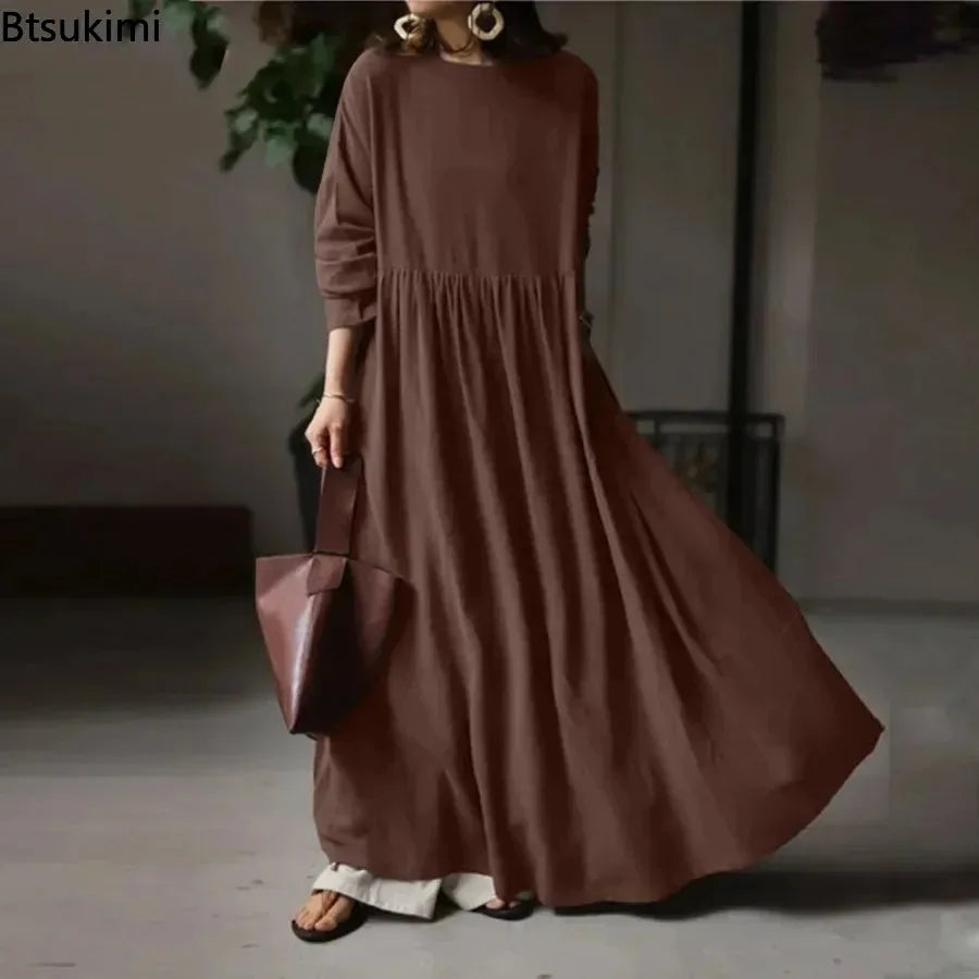 Fleur | Relaxed Pleated Maxi Dress