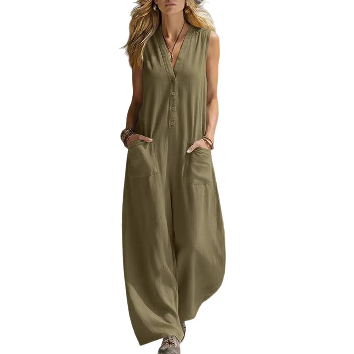 Sienna™ | Sleeveless Linen Jumpsuit