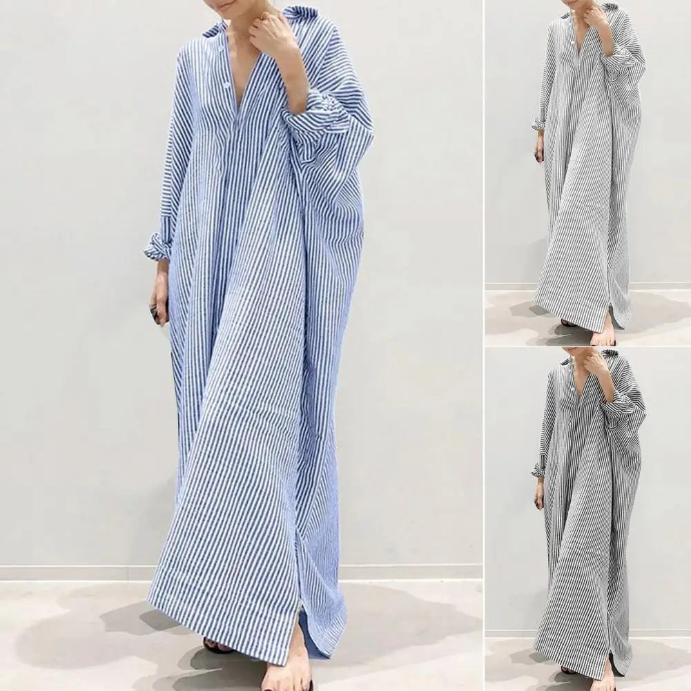 Margaux | Striped Linen Shirt Dress