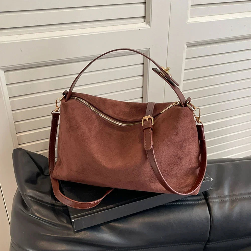 Freya | Water-Repellent Suede Laptop Bag
