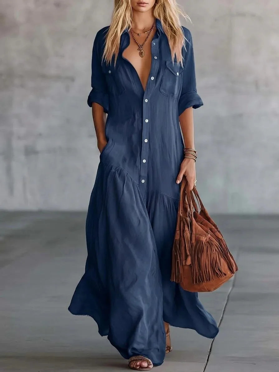 Rosalie™ Button-Front Maxi Dress