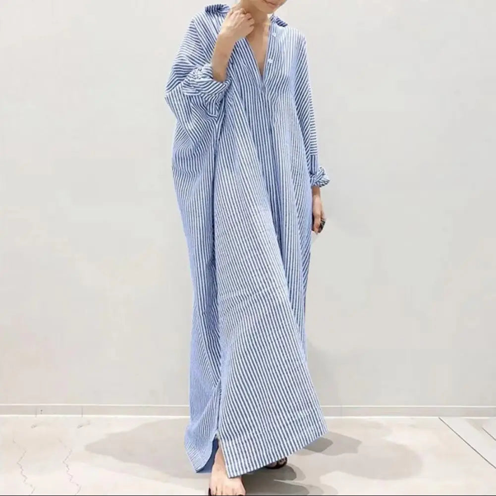 Margaux | Striped Linen Shirt Dress
