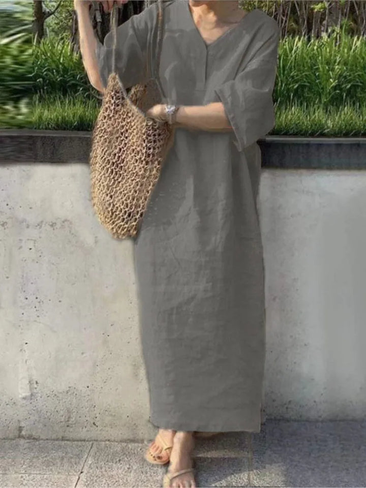 Vera | V-Neck Linen Sundress