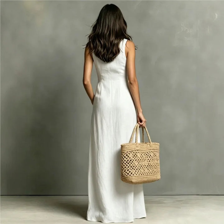 Elara™ | Elegant Button-Front Maxi Dress