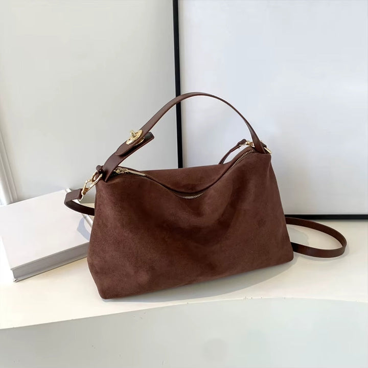 Freya | Water-Repellent Suede Laptop Bag