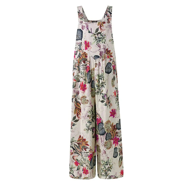 Ivy | Leaf-Print Linen Jumpsuit