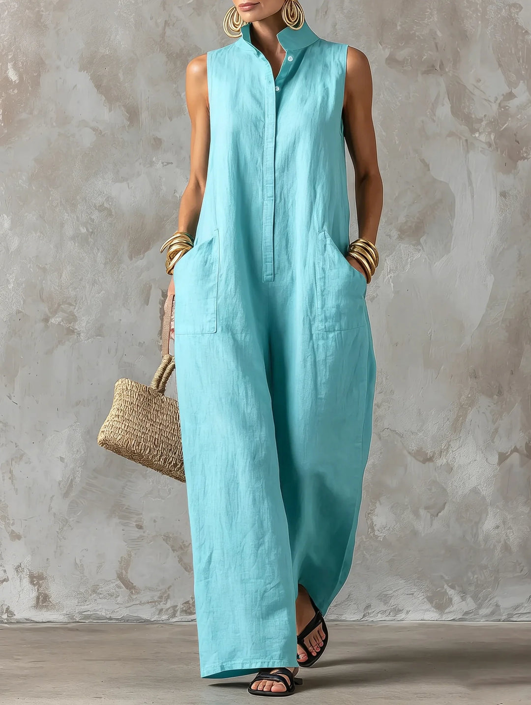 Avery™ | Sleeveless Linen Jumpsuit