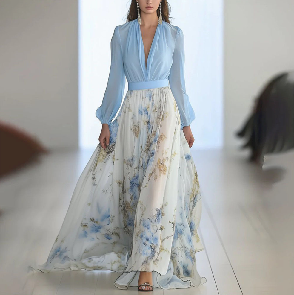 Delphine | Floral Print Maxi Dress