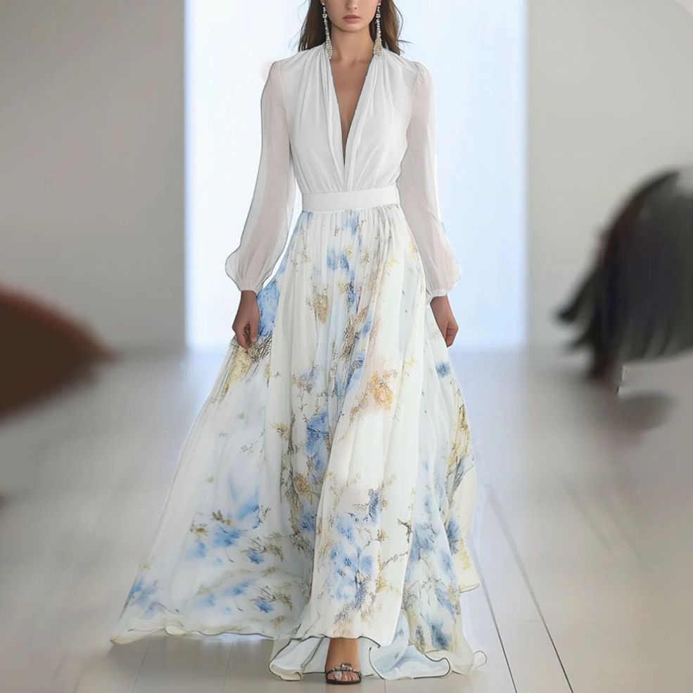 Delphine | Floral Print Maxi Dress