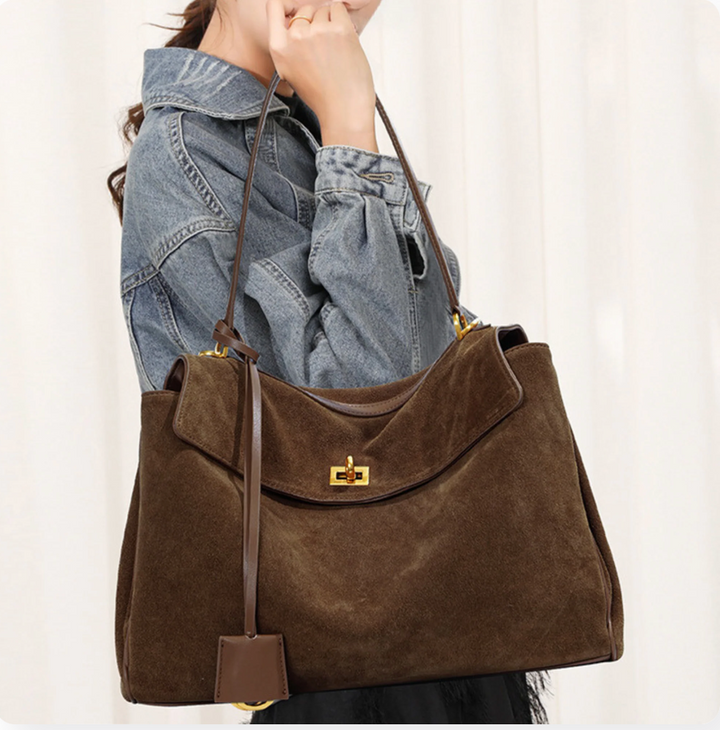 Luxurious vegan leather tote bag