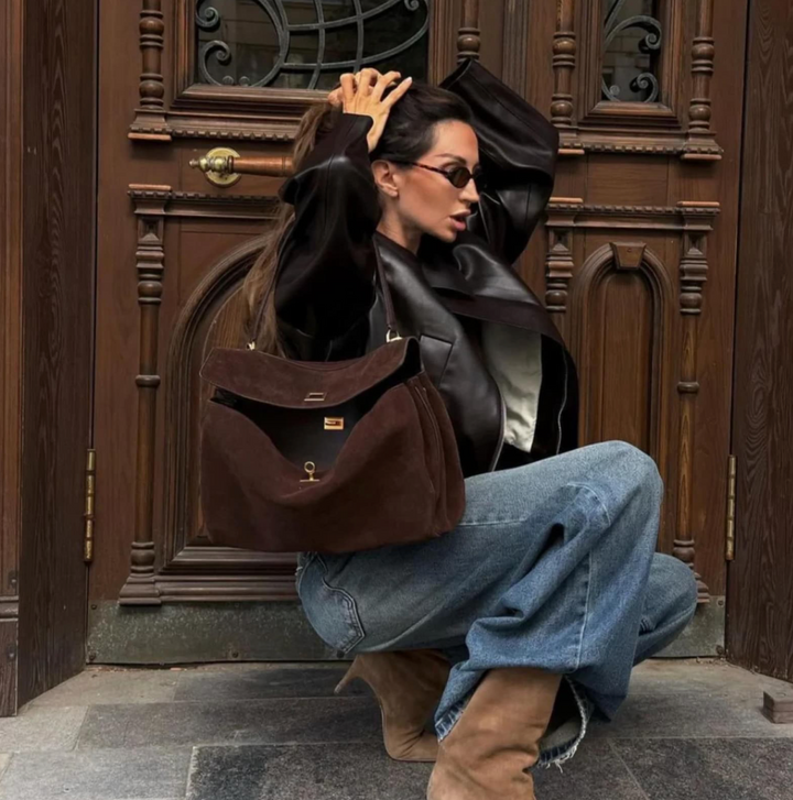 Luxurious vegan leather tote bag