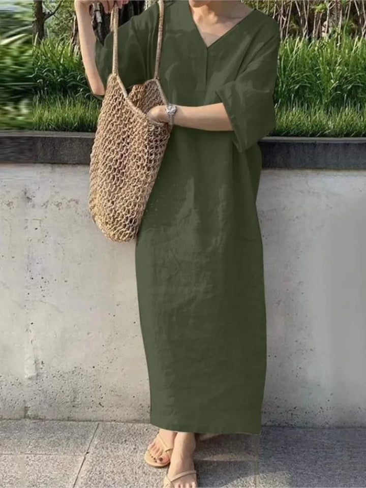 Vera | V-Neck Linen Sundress