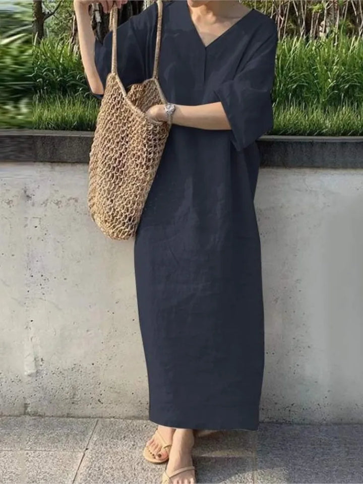 Vera | V-Neck Linen Sundress
