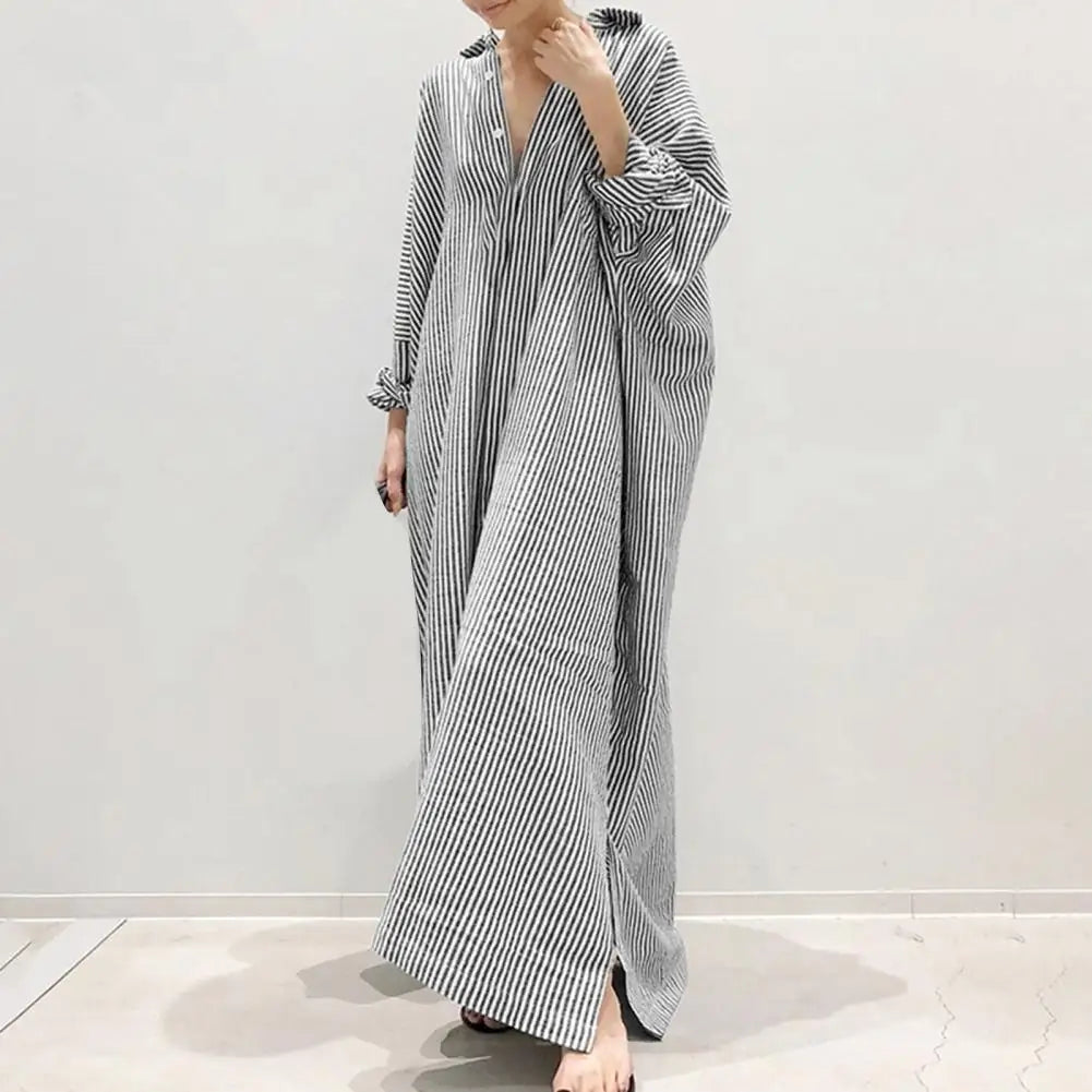 Margaux | Striped Linen Shirt Dress