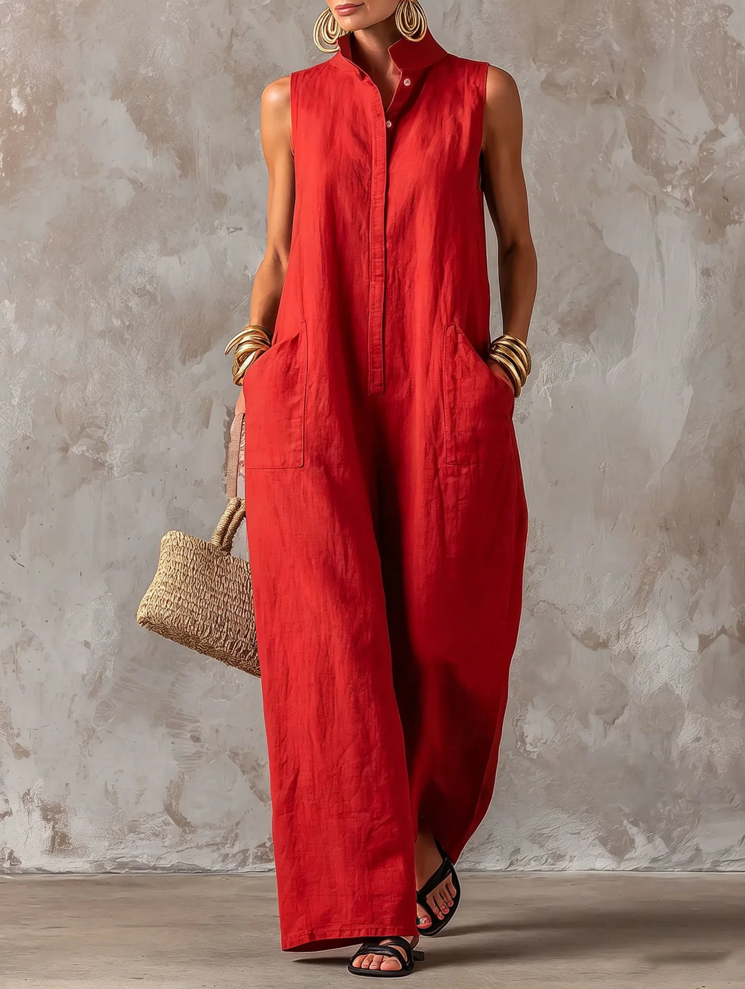 Avery™ | Sleeveless Linen Jumpsuit