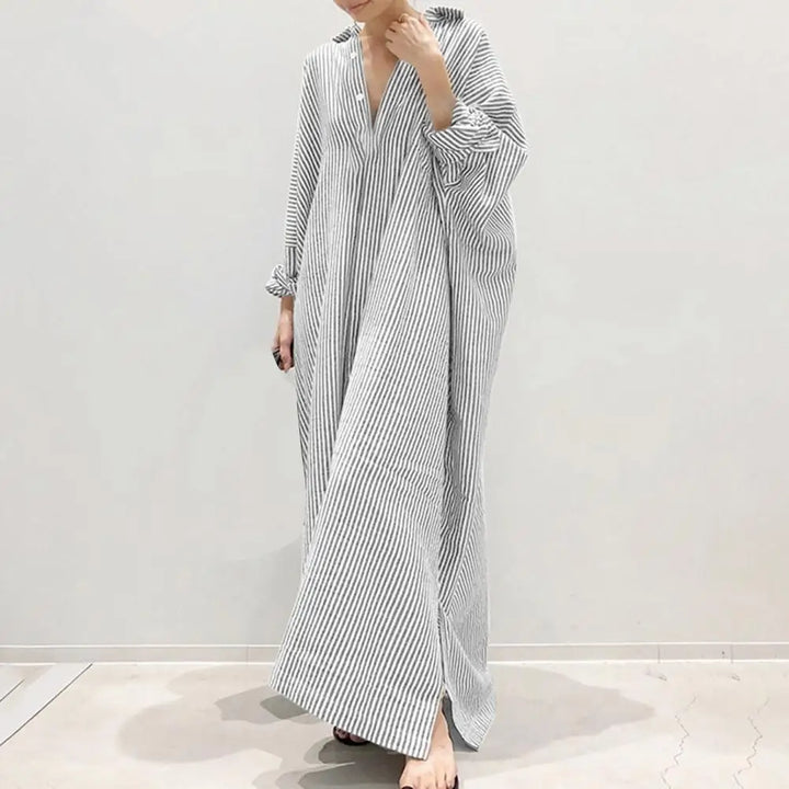 Margaux | Striped Linen Shirt Dress