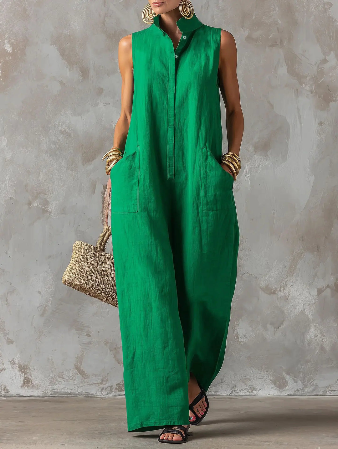 Avery™ | Sleeveless Linen Jumpsuit