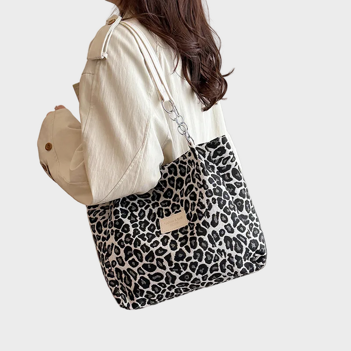 Lush | Leopard Tote with Chain Straps