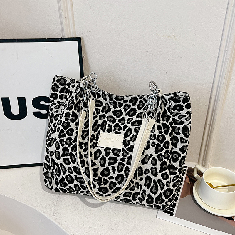 Lush | Leopard Tote with Chain Straps